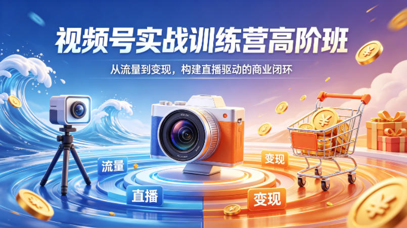 视频号实战训练营高阶班，从流量到变现，构建直播驱动的商业闭环（26年4月）-稀缺资源库