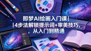 即梦AI绘画入门课｜4步法解锁提示词+审美技巧，从入门到精通-稀缺资源库
