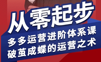 拼多多运营进阶系统课，从零起步，多多运营进阶体系课，破茧成蝶的运营之术（更新26年4月）-稀缺资源库