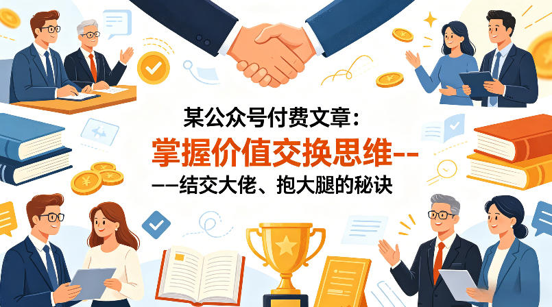 某公众号付费文章：掌握价值交换思维—-结交大佬、抱大腿的秘诀-稀缺资源库