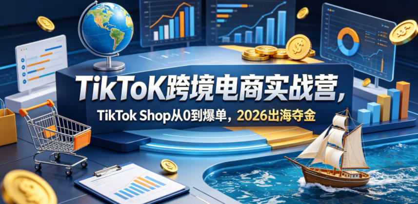 TikToK跨境电商实战营，TikTok Shop从0到爆单，2026出海夺金-稀缺资源库
