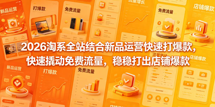 2026淘系全站结合新品运营快速打爆款，快速撬动免费流量，稳稳打出店铺爆款（更新5月12日）-稀缺资源库