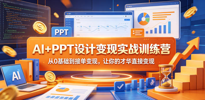 AI+PPT设计变现实战训练营，从0基础到接单变现，让你的才华直接变现-稀缺资源库