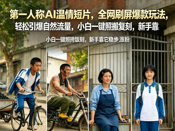 第一人称AI温情短片，全网刷屏爆款玩法，轻松引爆自然流量，小白一键照搬复刻，新手靠它稳步涨粉-稀缺资源库