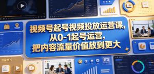 视频号起号视频投放运营课，从0-1起号运营，把内容流量价值放到更大-稀缺资源库