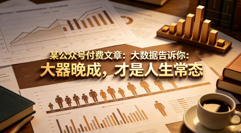 某公众号付费文章：大数据告诉你：大器晚成，才是人生常态-稀缺资源库
