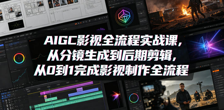 AIGC影视全流程实战课，从分镜生成到后期剪辑，从0到1完成影视制作全流程-稀缺资源库
