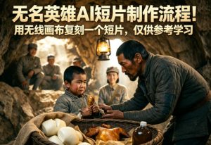 无名英雄AI短片制作流程！用无线画布复刻一个短片，仅供参考学习-稀缺资源库