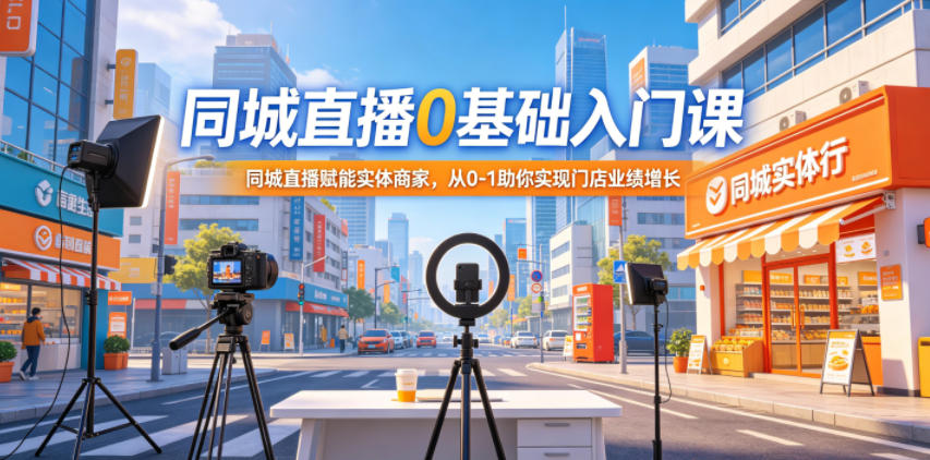 同城直播0基础入门课，同城直播赋能实体商家，从0-1助你实现门店业绩增长-稀缺资源库
