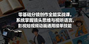 零基础分镜创作全能实战课，系统掌握镜头思维与视听语言，影视短视频动画通用接单技能-稀缺资源库