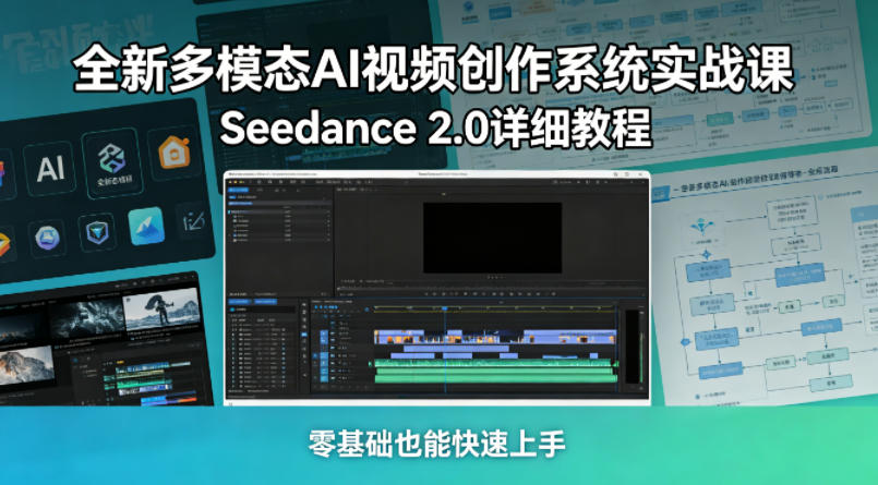 全新多模态AI视频创作系统实战课，Seedance 2.0详细教程，零基础也能快速上手-稀缺资源库