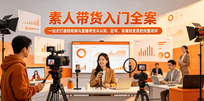 素人带货入门全案，一站式打通短视频与直播带货从认知、起号、实操到变现的完整闭环-稀缺资源库