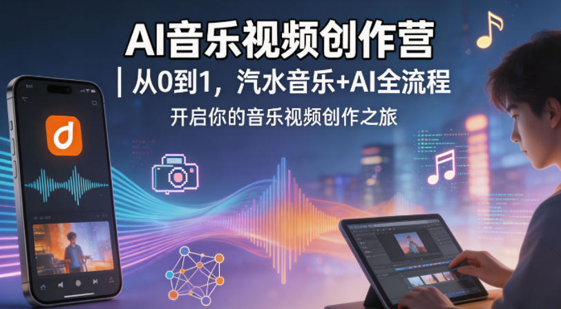 AI音乐视频创作营｜从0到1，汽水音乐+AI全流程，开启你的音乐视频创作之旅-稀缺资源库