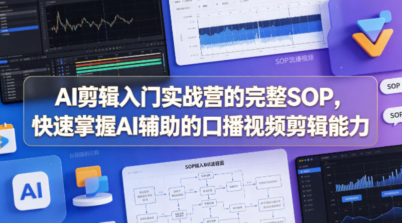 AI剪辑入门实战营的完整SOP，快速掌握AI辅助的口播视频剪辑能力-稀缺资源库