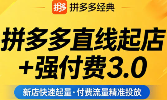拼多多直线起店+强付费3.0，教你稳定起店、高效控投产、破解流量瓶颈（更新4月）-稀缺资源库