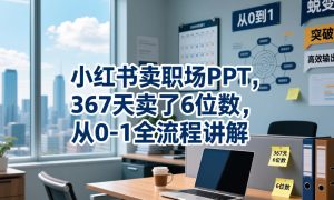 小红书卖职场PPT,367天卖了6位数,从0-1全流程讲解-稀缺资源库