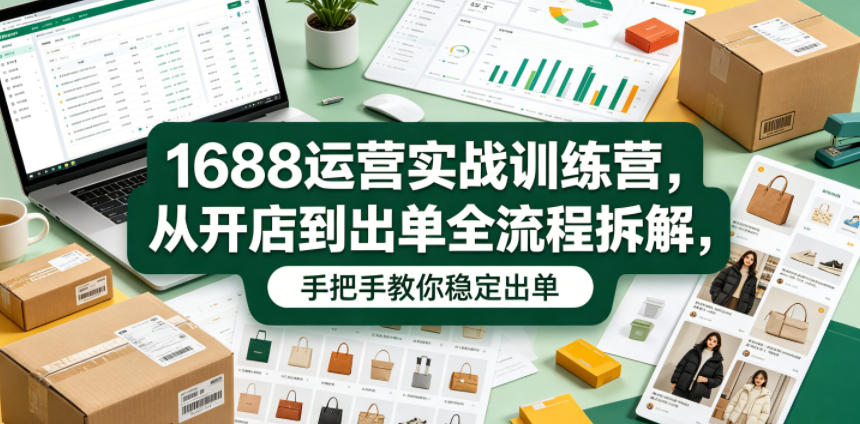 1688运营实战训练营，从开店到出单全流程拆解，手把手教你稳定出单（更新0620）-稀缺资源库