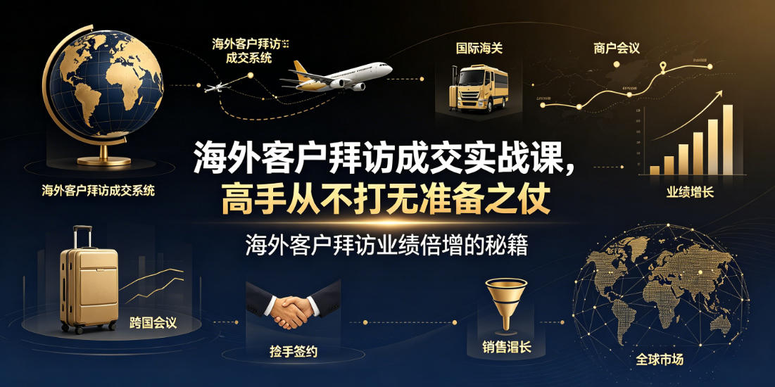 海外客户拜访成交实战课，高手从不打无准备之仗，海外客户拜访业绩倍增的秘籍-稀缺资源库