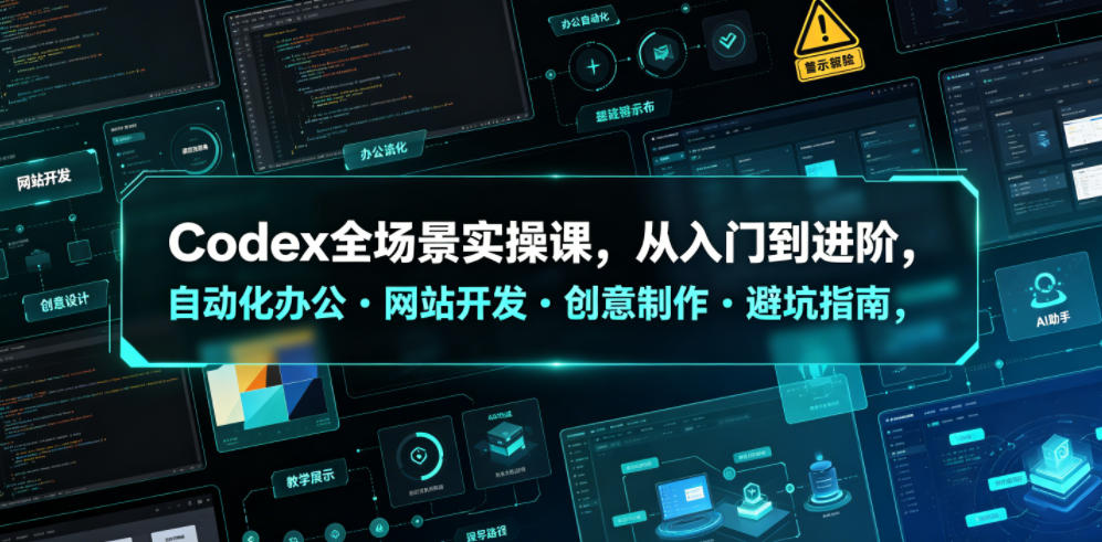 Codex全场景实操课，从入门到进阶，自动化办公・网站开发・创意制作・避坑指南，全流程教学-稀缺资源库