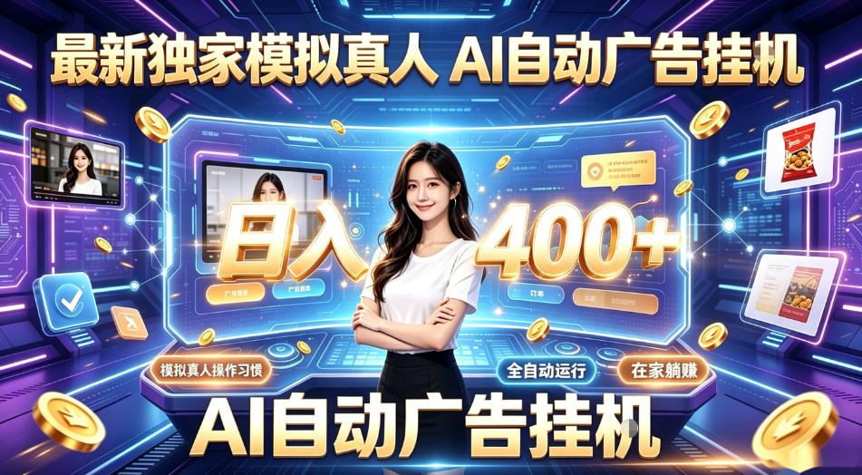 最新独家模拟真人，AI自动挂号挂G，日入400+，全程全自动运行，无需人工【揭秘】-稀缺资源库