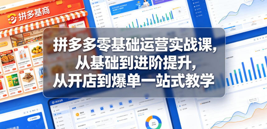 拼多多零基础运营实战课，从基础到进阶提升，从开店到爆单一站式教学-稀缺资源库
