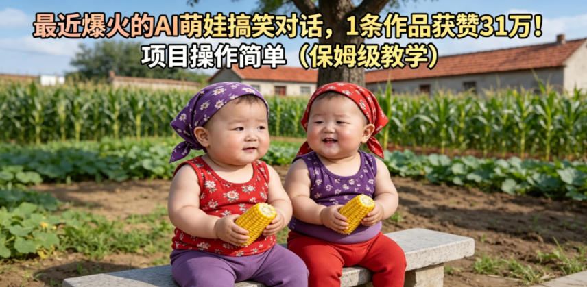 最近爆火的AI萌娃搞笑对话，1条作品获赞31W，项目操作简单（保姆级教学）-稀缺资源库