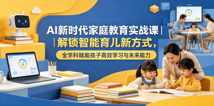 AI新时代家庭教育实战课｜解锁智能育儿新方式，全学科赋能孩子高效学习与未来能力-稀缺资源库