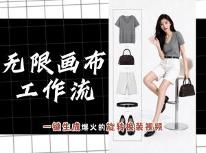 无限画布工作流，一键制作爆火的旋转换装视频，操作简单，零基础也能学会-稀缺资源库