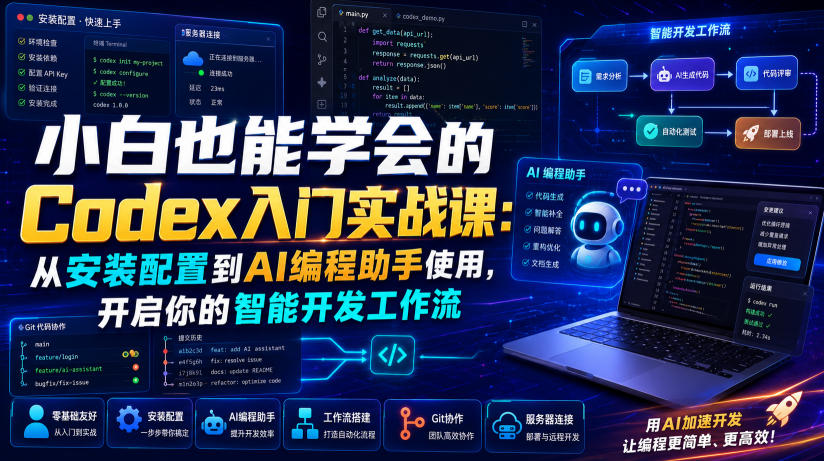 小白也能学会的Codex入门实战课：从安装配置到AI编程助手使用，开启你的智能开发工作流-稀缺资源库