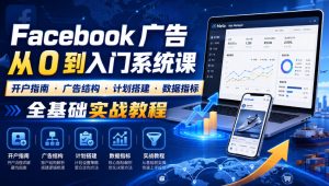 Facebook广告新手从0到入门系统课|开户指南・广告结构・计划搭建・数据指标全基础实战教程-稀缺资源库