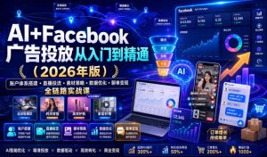 AI+Facebook广告投放从入门到精通(2026年版)|账户体系搭建・直播投流・素材策略・数据优化・聊单变现全链路实战课-稀缺资源库