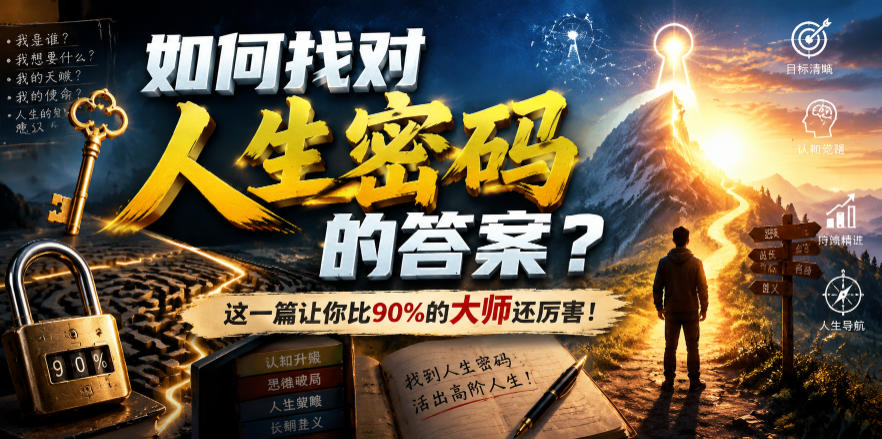 付费文章：如何找对人生密码的答案？这一篇让你比90%的大师还厉害！-稀缺资源库