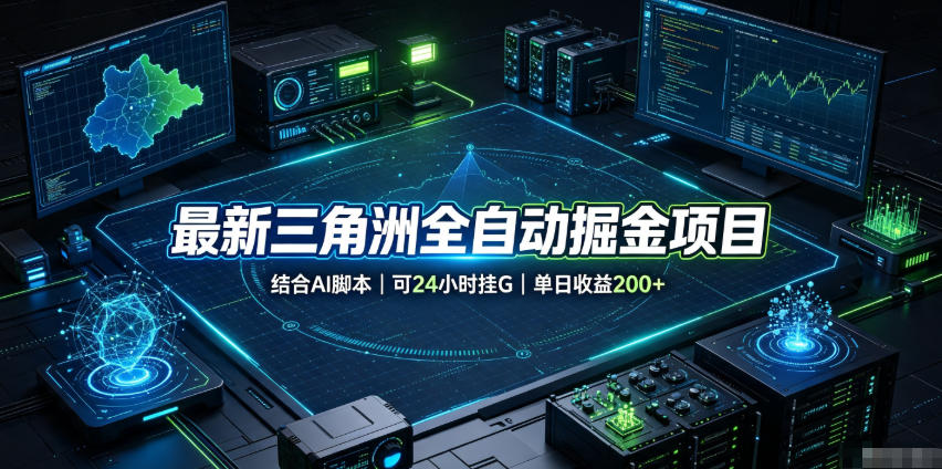 最新三角洲全自动掘金项目，结合AI脚本，可24小时挂G，单日收益200+【揭秘】-稀缺资源库