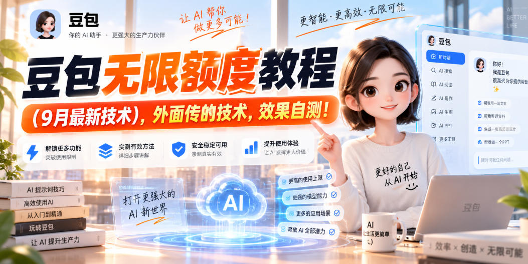 豆包无限额度教程（9月最新技术），外面传的技术，效果自测！-稀缺资源库