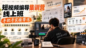 短视频编导集训营线上班，手把手实操带冻，投放才是短视频获客的核心-稀缺资源库