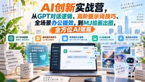 AI创新实战营，从GPT对话逻辑、高阶提示词技巧、全场景办公提效，到MJ绘画出图，全方位AI赋能-稀缺资源库