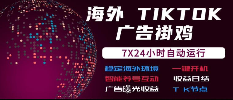 海外TikTok挂G流量变现，7X24自动运行，广告曝光收益，收益日结【揭秘】-稀缺资源库