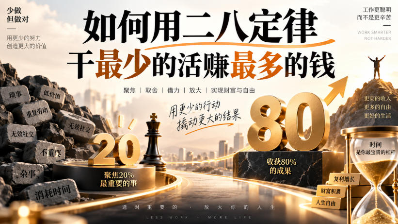 付费文章：如何用二八定律干最少的活賺最多的钱-稀缺资源库