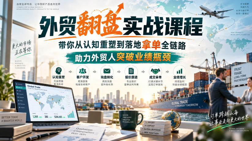 外贸翻盘实战课程，带你从认知重塑到落地拿单全链路，助力外贸人突破业绩瓶颈-稀缺资源库