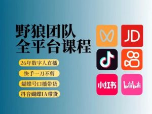 野狼团队2026新版全平台短视频带货教学，打开流量突破口，开始Ai带货（更新0903）-稀缺资源库