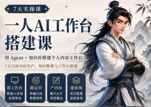 7天实操课一人AI工作台搭建课，用Agent+知识库搭建个人内容工作台，7天完成内容生产、知识整理与工作台搭建-稀缺资源库