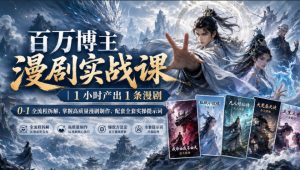 百万博主漫剧实战课｜1小时产出1条漫剧，0‑1全流程拆解，掌握高质量漫剧制作，配套全套实操提示词-稀缺资源库