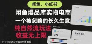 闲鱼小红书实物电商，纯自然流玩法，一个被忽略的长久生意，收益无上限【揭秘】-稀缺资源库