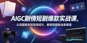 AIGC剧情短剧爆款实战课，从选题剧本到高清成片，解锁短剧副业新赛道（更新0906）-稀缺资源库