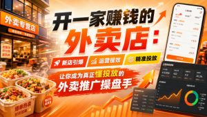 开一家賺钱的外卖店：新店引爆·运营提效·精准投放，让你成为真正懂投放的外卖推广操盘手-稀缺资源库