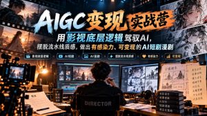 AIGC变现实战营，用影视底层逻辑驾驭AI，摆脱流水线质感，做出有感染力、可变现的AI短剧漫剧-稀缺资源库