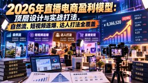 2026年直播电商盈利模型：顶层设计与实战打法，自然流、短视频连爆、达人打法全覆盖-稀缺资源库