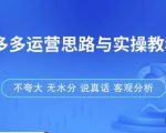 拼多多店铺运营思路与实操教程，快速学会拼多多开店和运营，少踩坑，多盈利-稀缺资源库