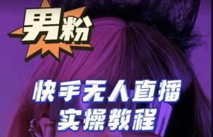 【男粉落地项目】零基础玩转男粉快手无人直播月入3w+，2023快手无人直播实操教程-稀缺资源库