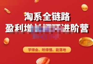 淘系全链路盈利增长闭环进阶营,融合全店动销,学得会、听得懂、能落地!-稀缺资源库